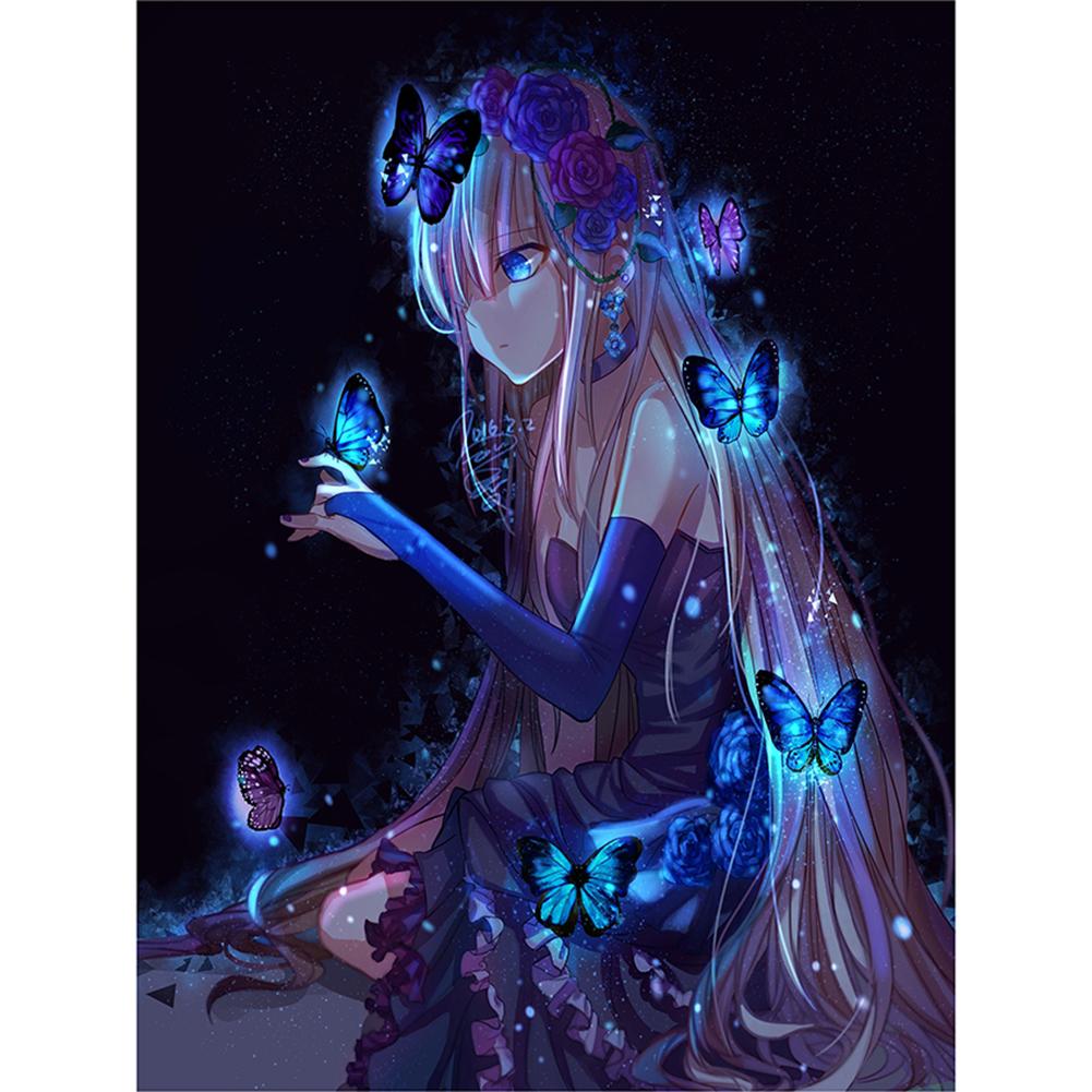 

40*30CM - Butterfly Fairy - Round Drill Diamond Painting, 501 Original