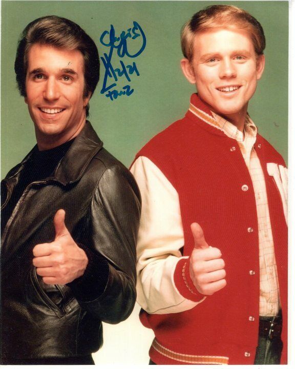 HENRY WINKLER Autographed Signed HAPPY DAYS w/ RON HOWARD Photo Poster paintinggraph - To Chris