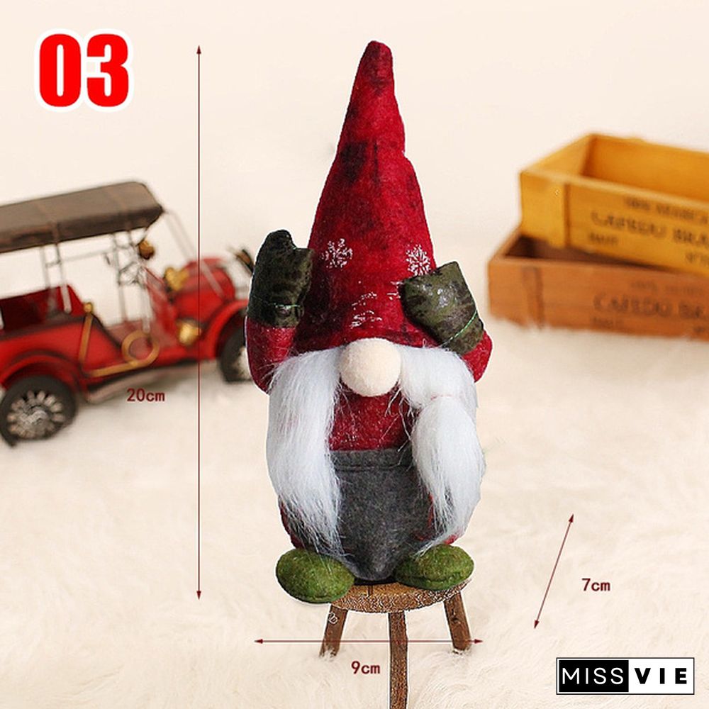 34Styles Elf Doll Ornaments Faceless Plush Doll Rudolph Gnomes Dwarf Santa Claus Swedish Tomte Dwarf