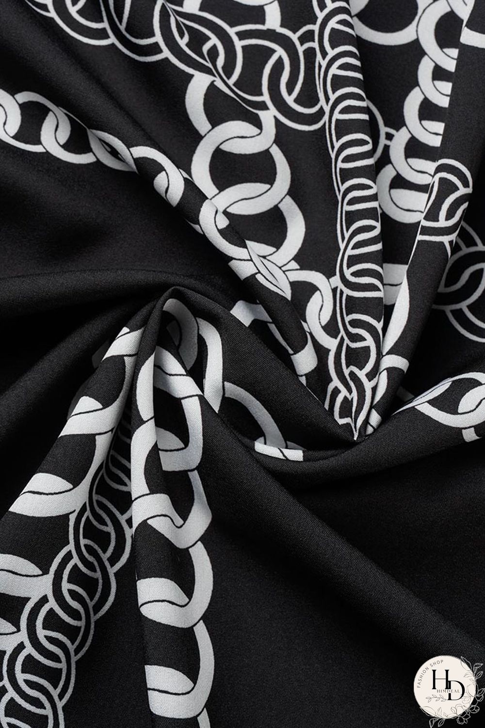 White Casual Print Patchwork Buckle Turndown Collar Tops