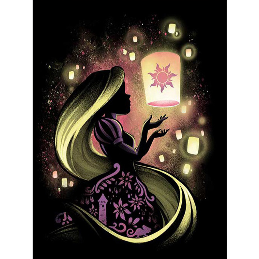Disney Character Silhouette 30*40cm(canvas) full round drill diamond painting
