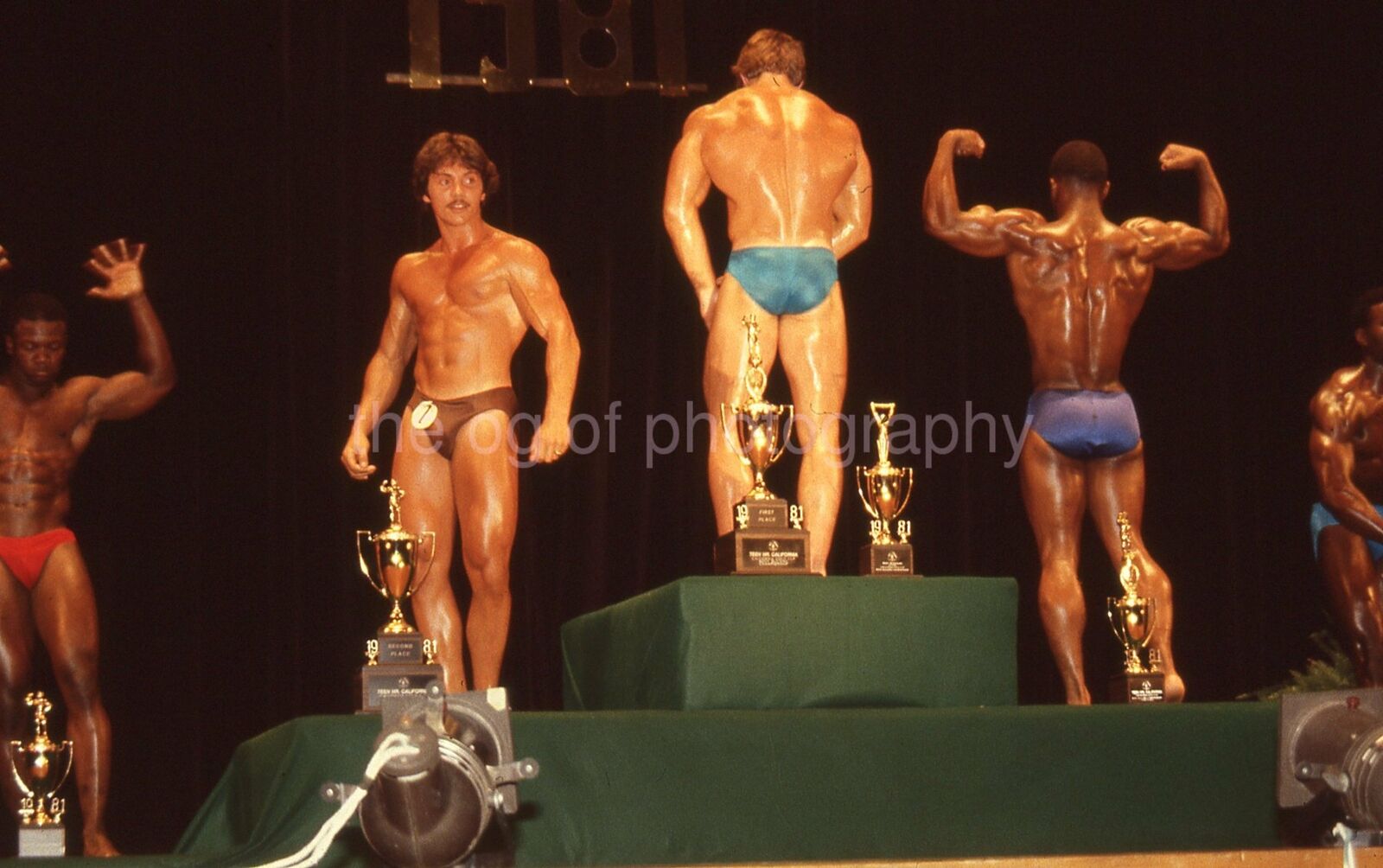 MUSCLE MEN Vintage 35mm FOUND SLIDE Transparency BODYBUILDERS Photo Poster painting 012 T 10 T