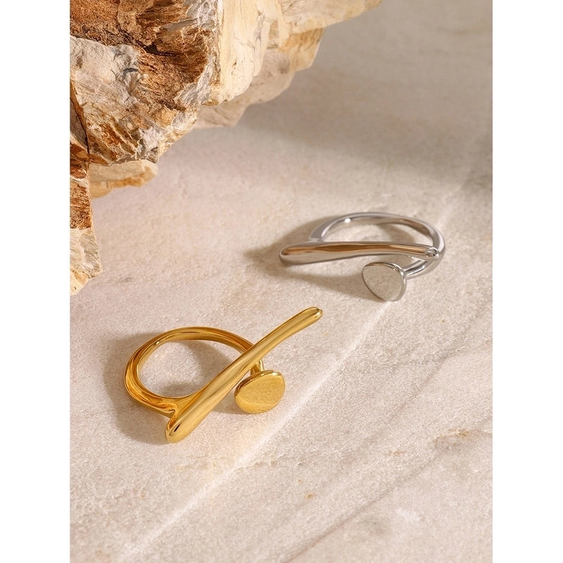 Minimalist Classic Style Geometric 304 Stainless Steel Open Rings