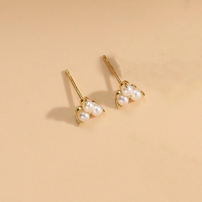 1 Pair Elegant Basic Geometric Plating Inlay 304 Stainless Steel Copper Artificial Pearls Zircon Earrings