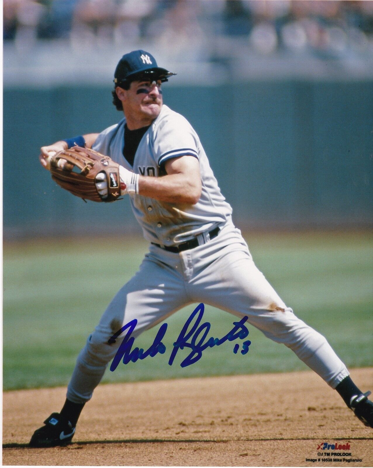 MIKE PAGLIARULO NEW YORK YANKEES ACTION SIGNED 8x10