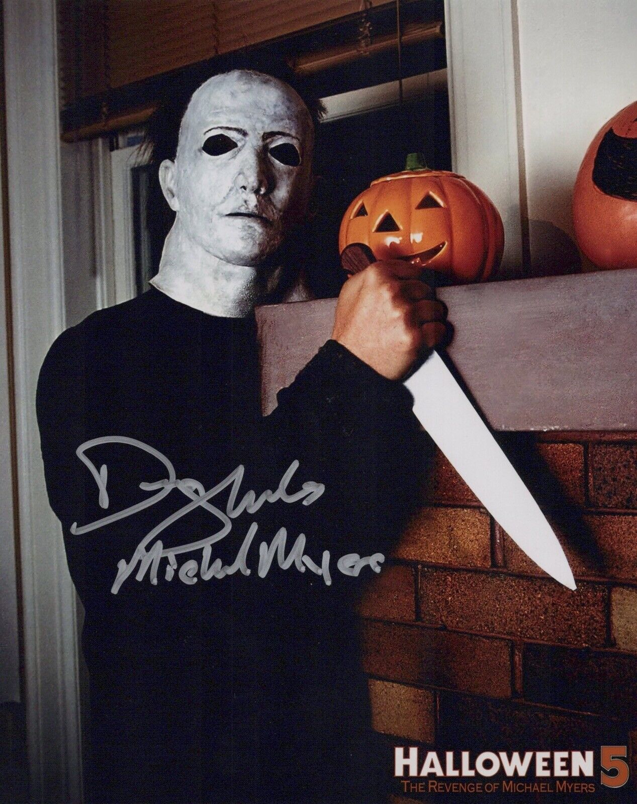 Halloween 5 movie 8x10 Photo Poster painting signed by actor Don Shanks IMAGE No4