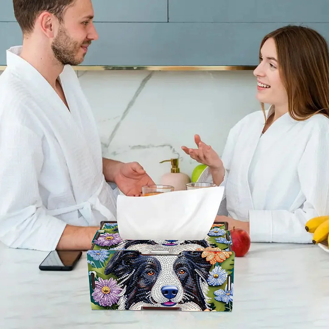 Wooden Diamond Painting Tissue Box for Home and Office Decoration(CZH011)