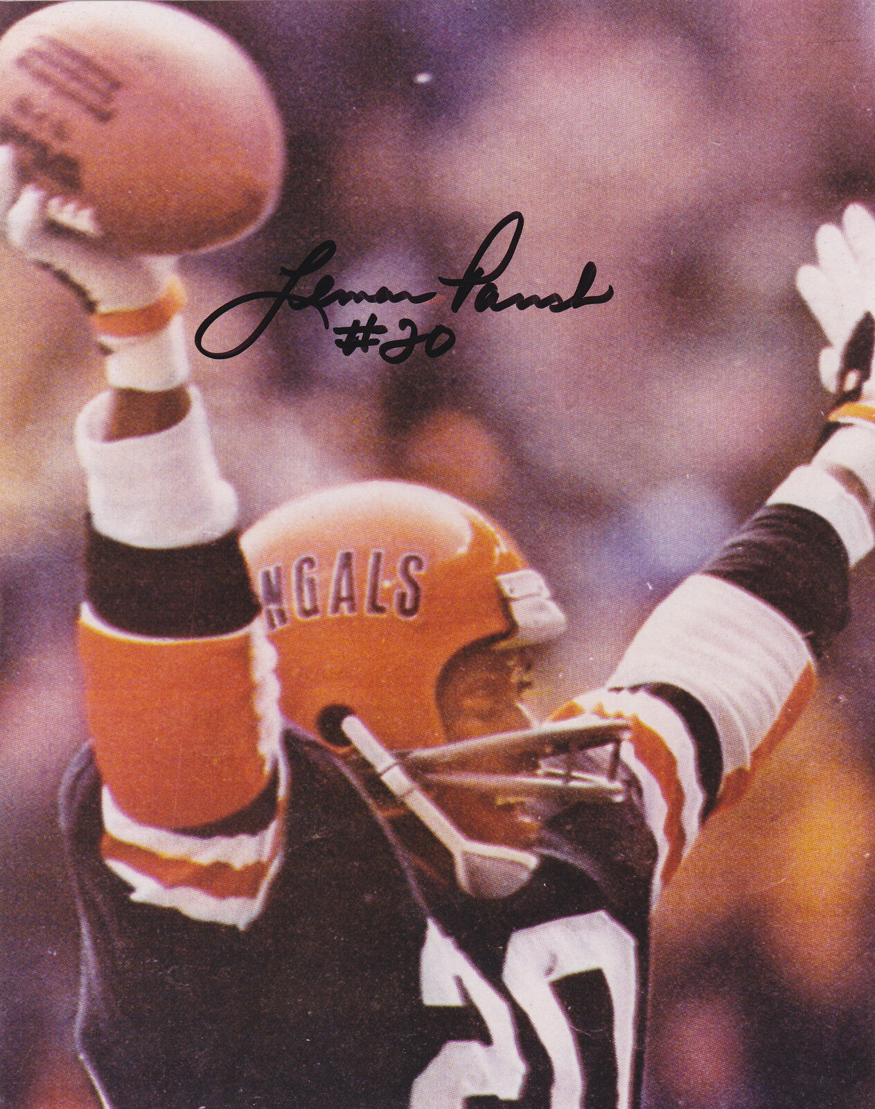 LEMAR PARRISH CINCINNATI BENGALS ACTION SIGNED 8x10