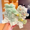 Cute Flower Gauze Plaid Bowknot Hair Bands for Kids