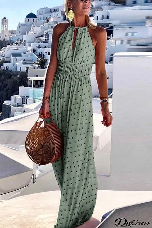 Floral Print Sleeveless Maxi Dress