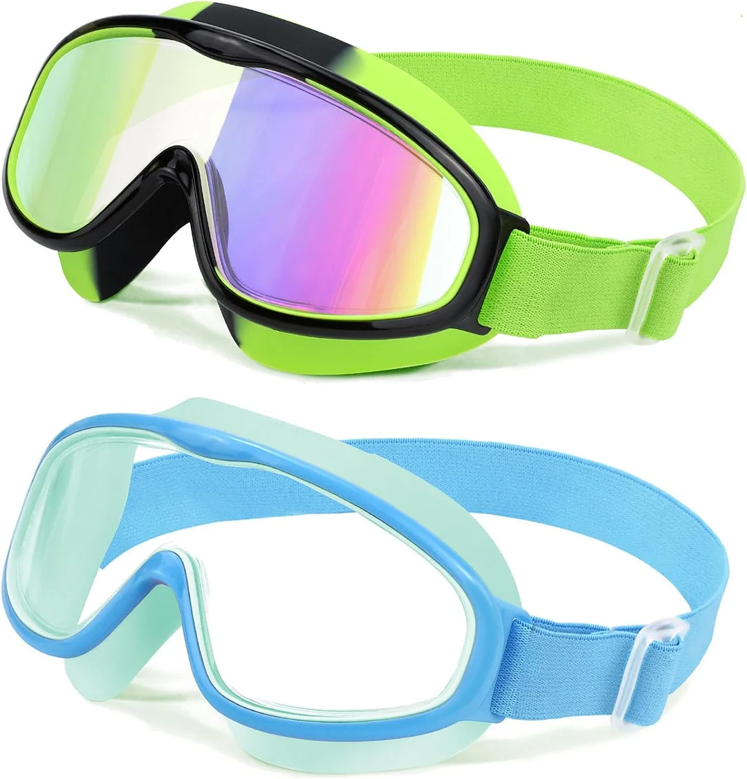 2pc Kids-Goggles with Elastic Fabric Strap