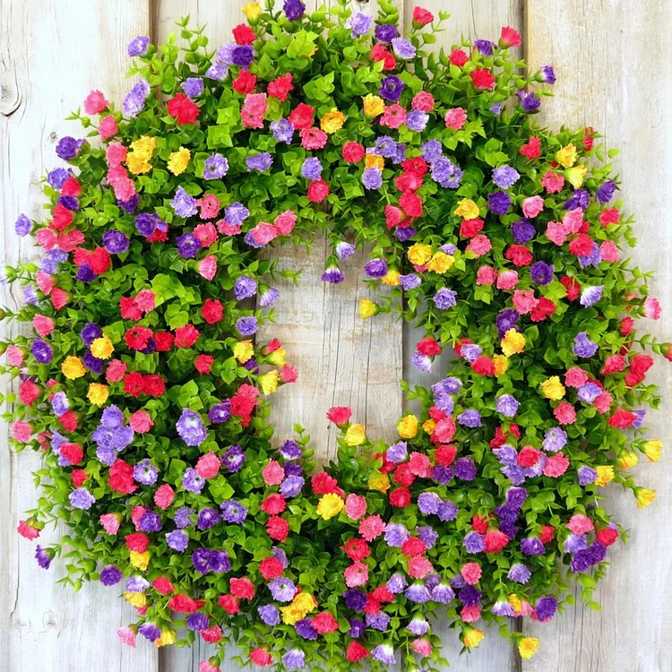 💐Farmhouse Colorful Cottage Wreath