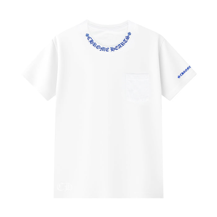 クロムハーツ ネックロゴ ドジャースブルー 新品‼️ M Chrome Hearts Tシャツ黒&白 H0165