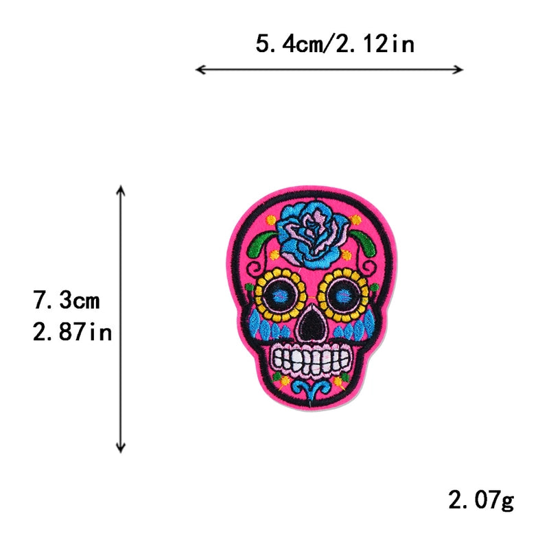 5 Pieces Factory In Stock Halloween Skull Finger Middle Finger Playing Card Clothing Accessories Embroidery Cloth Patch Patch