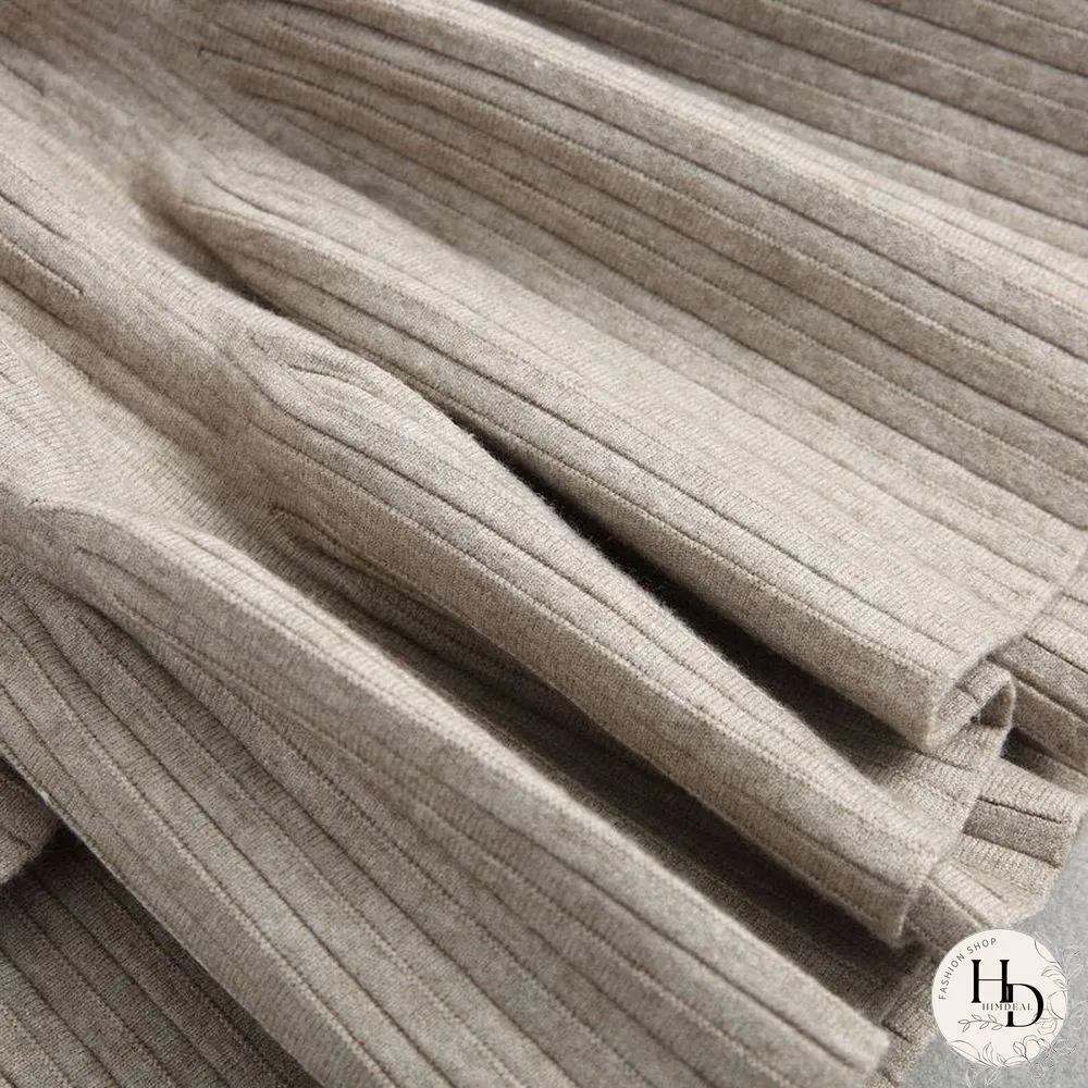 Spring Autumn Sexy Mini Dress Women O-Neck Long Sleeve Elastic Waist Korean A-Line Knitted
