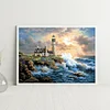 （No Printed Canvas）Seaside Lighthouse-11CT Counted Cross Stitch 50*40cm