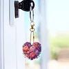 (US Local)6Pcs Acrylic Double Sided Flower Diamond Painting Keychain for Bag Decor