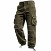 Men's Vintage Military Green Multiple Pockets Cargo Pants by Inlyline