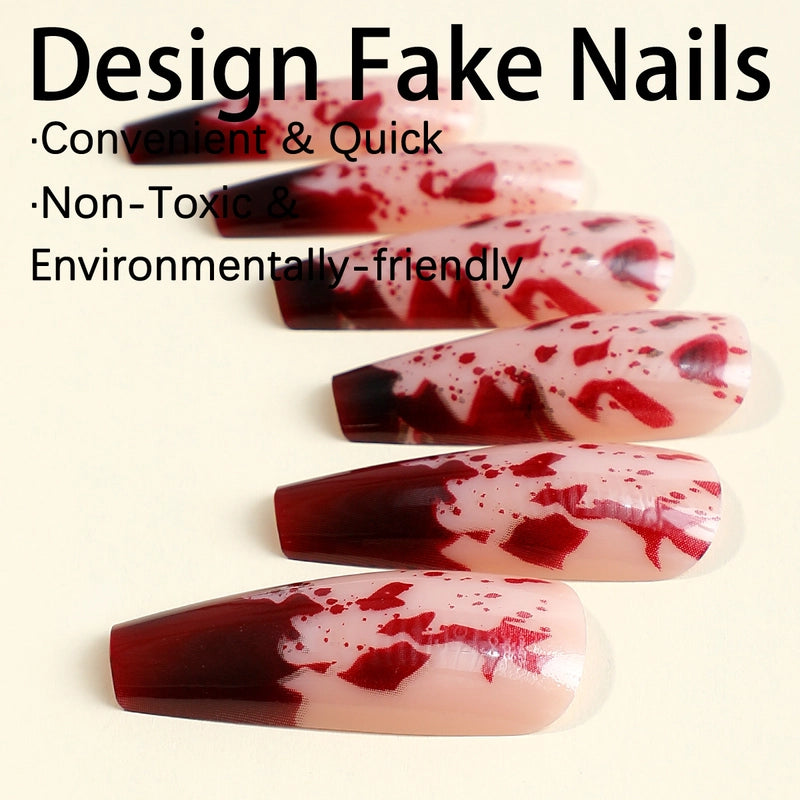 Halloween Cool Style Blood Stains ABS Press-on Nails 1 Set