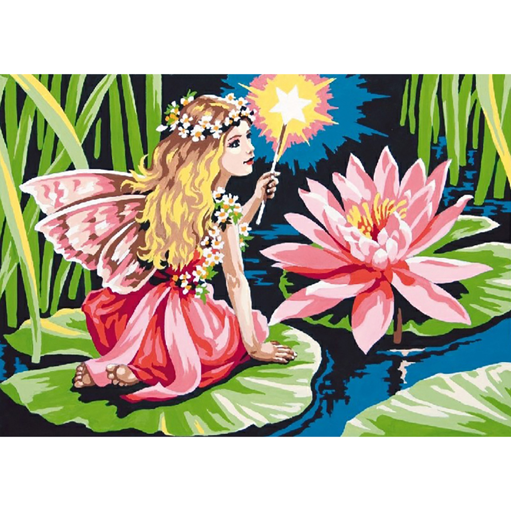 

40*30CM - Round Drill Diamond Painting - Lotus Fairy, 501 Original