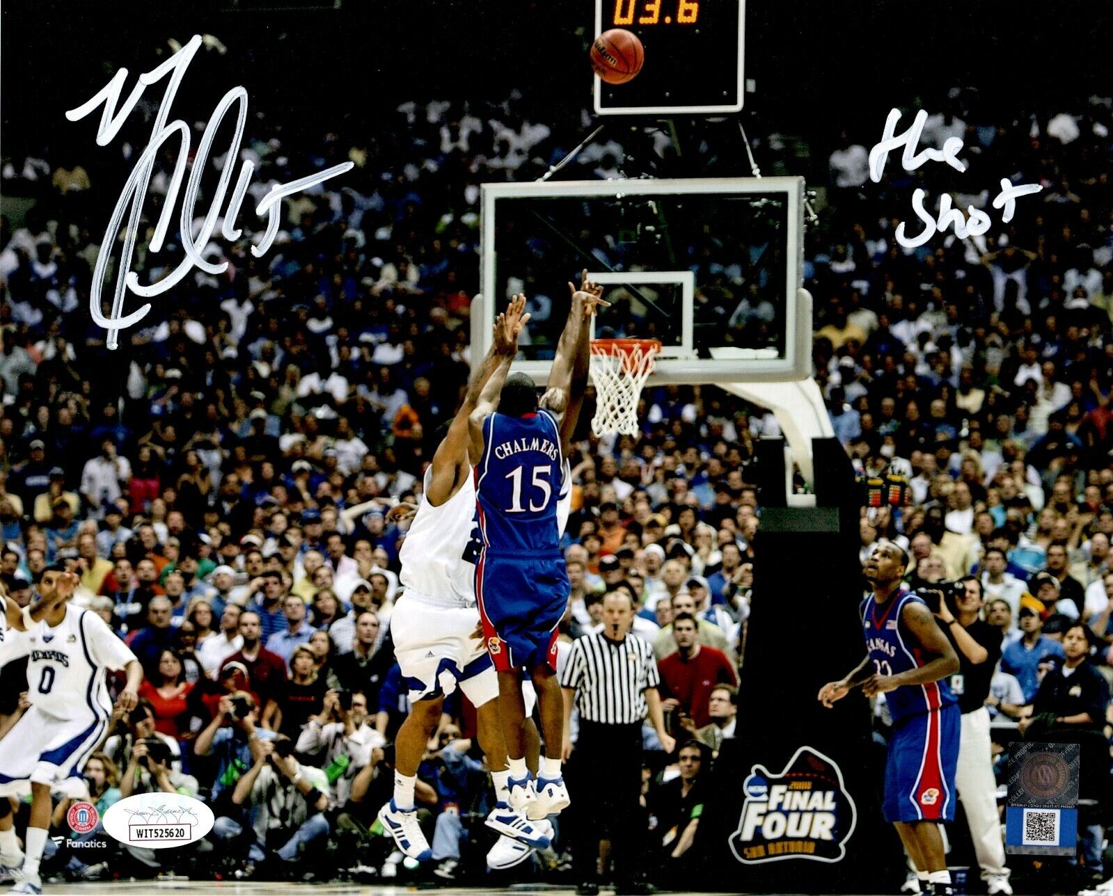 Mario Chalmers autographed signed inscribed 8x10 Photo Poster painting Kansas Jayhawks JSA COA