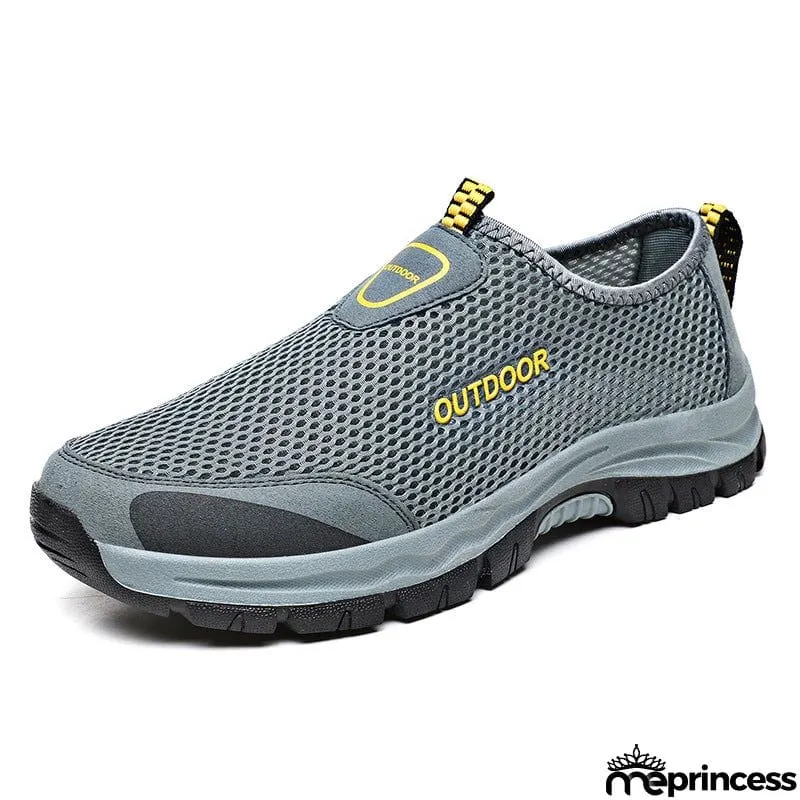 Men's Lightweight Large Size Anti Slip Climbing Hiking Mesh Sneaker