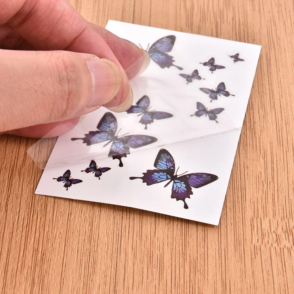 Small Waterproof Temporary Tattoo Sticker Butterfly Fake Tatto Flash Tatoo Leg Arm Hand Foot Clavicle Tatouage for Girl Women