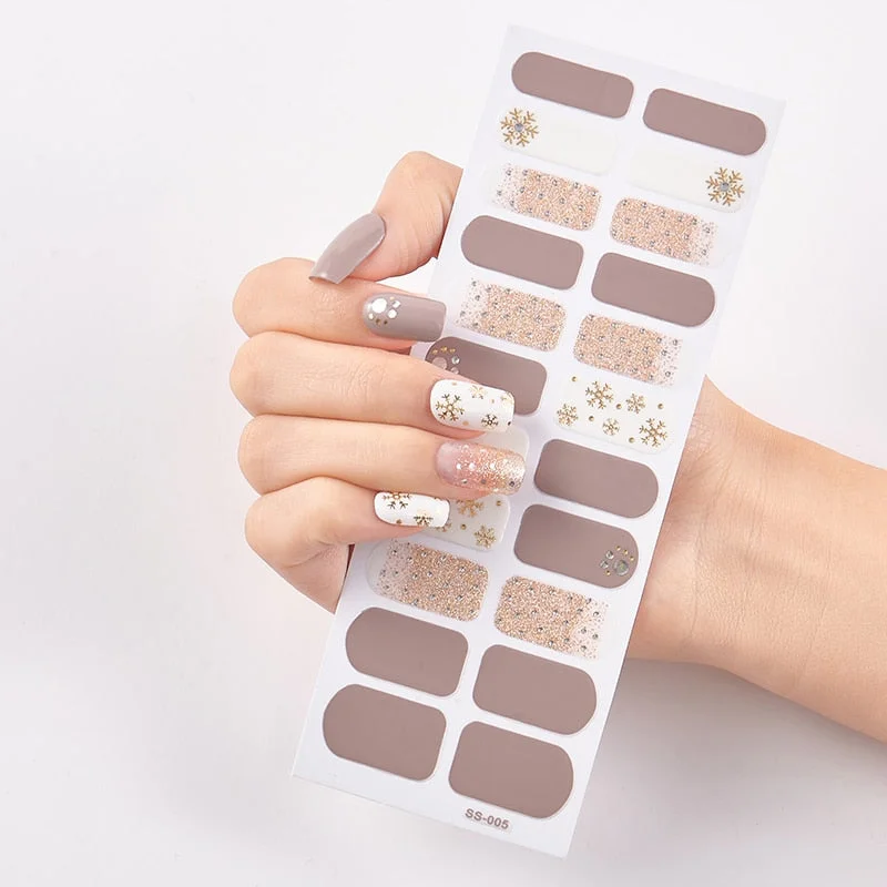 New Year Snow Flakes Nail Polish Sticker DIY Designer Nail Decor Sticker Nail Art Decoration Christmas Nail Sticker Set for Her