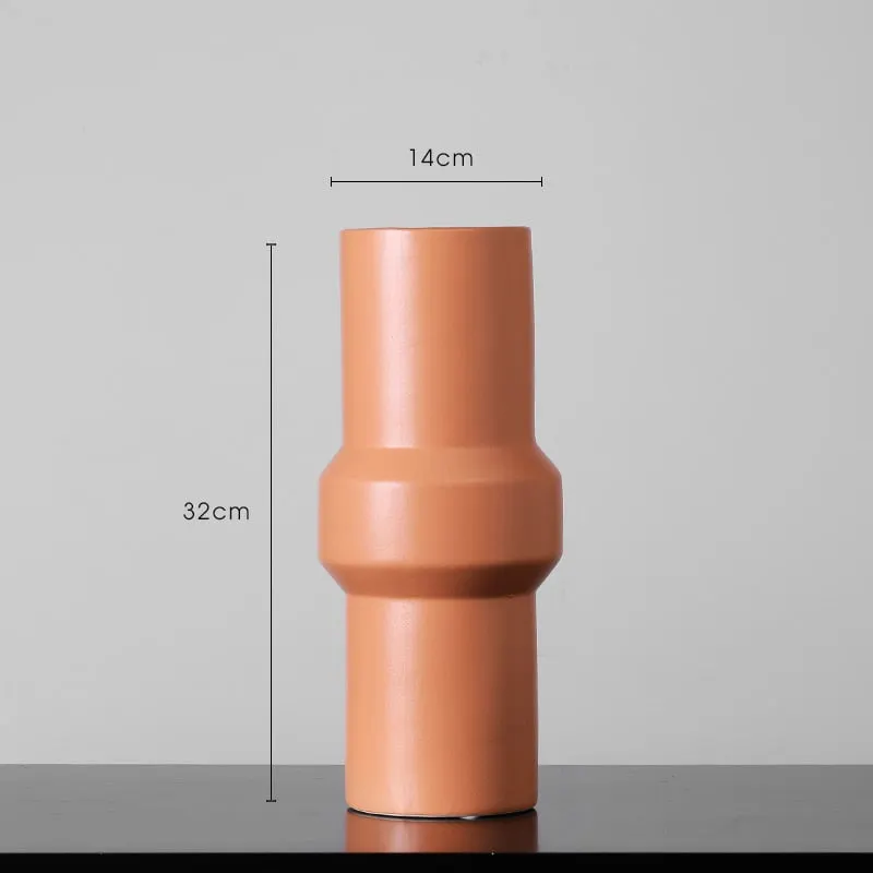 Nordic Ceramic Vase Morandi Color Flower Vases Flower Arrangement Home Decor Living Room TV Cabinet Home Decoration Accessories