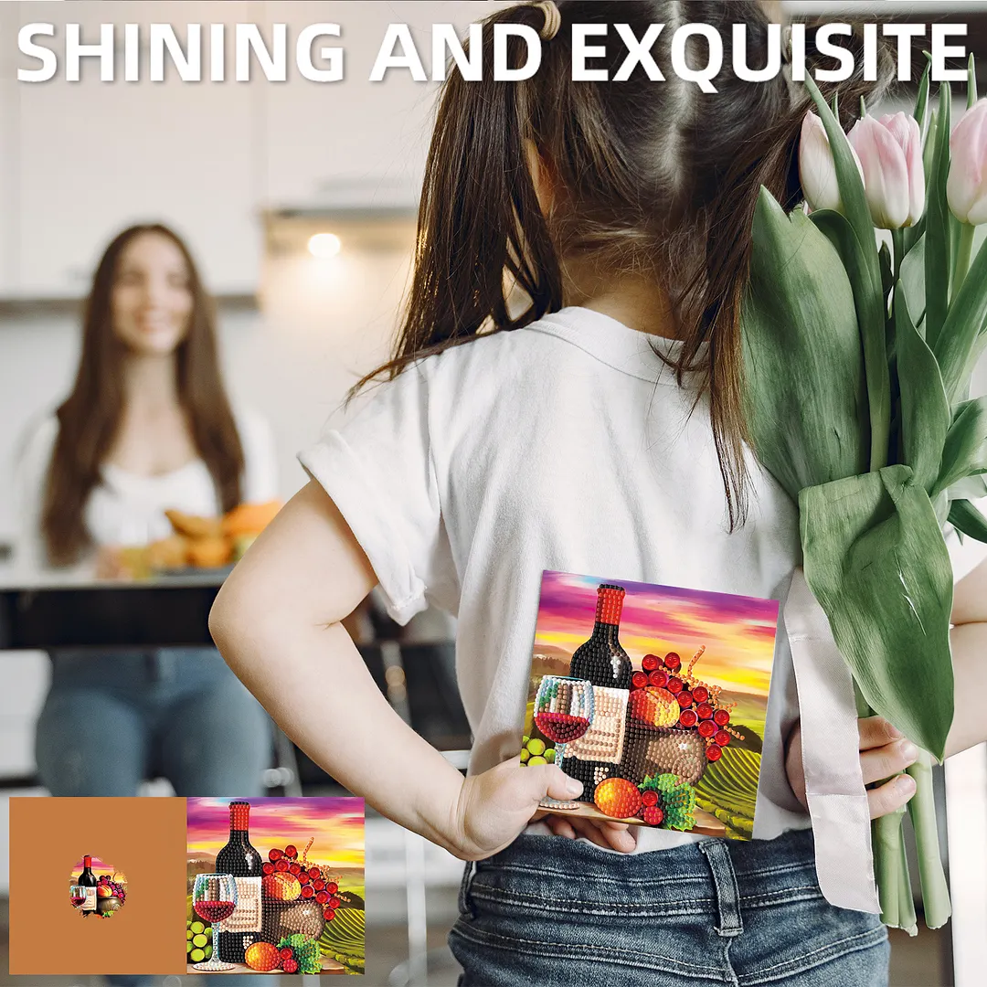 8PCS Cars and Balls DIY Diamond Painting Greeting Card Kits with Envelopes Diamond Art Greeting Cards Diamond Art Cards Kits for Adults DIY Crafts Family Friend Gifts