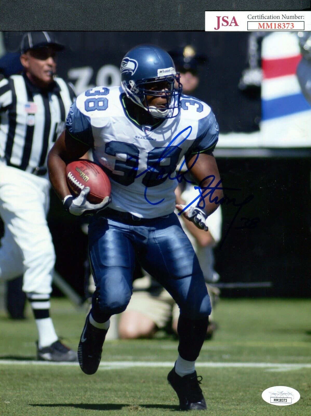 JSA Mack Strong Autographed Signed AUTO 8x10 Photo Poster painting Seattle Seahawks TRB 580