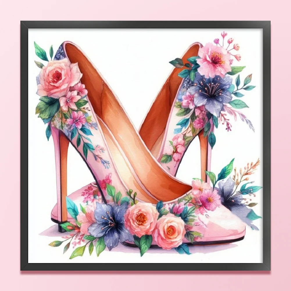 11CT Full Stamped Cross Stitch - High Heel(Canvas|40*40CM)