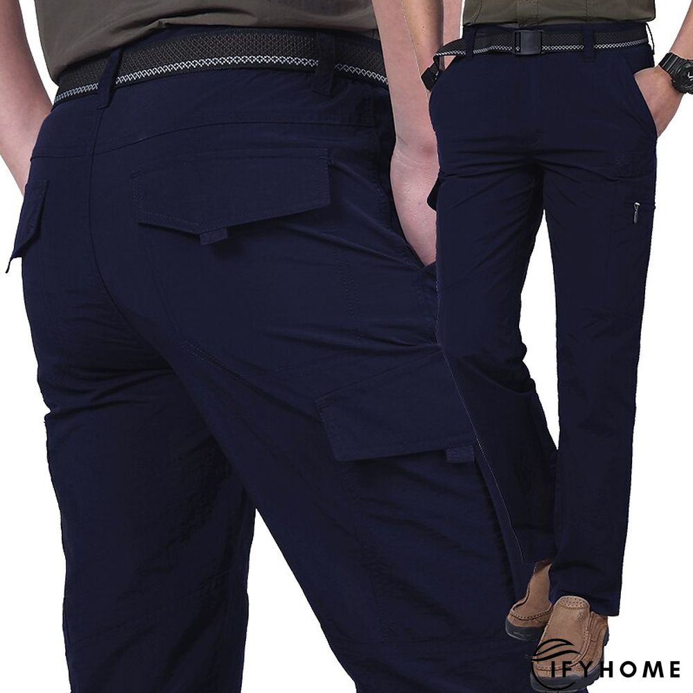 Men's Cargo Pants Hiking Pants Trousers Tactical Pants Military Summer Outdoor Ripstop Breathable Water Resistant Quick Dry Pants / Trousers Bottoms 6 Pockets Elastic Waist Black Army Green Hunting | IFYHOME