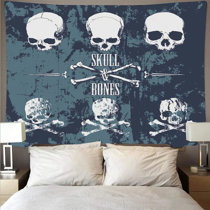 Skull King Moon Tapestry Mandala Carpet Hippie Divination Witchcraft Wall Hanging Blanket