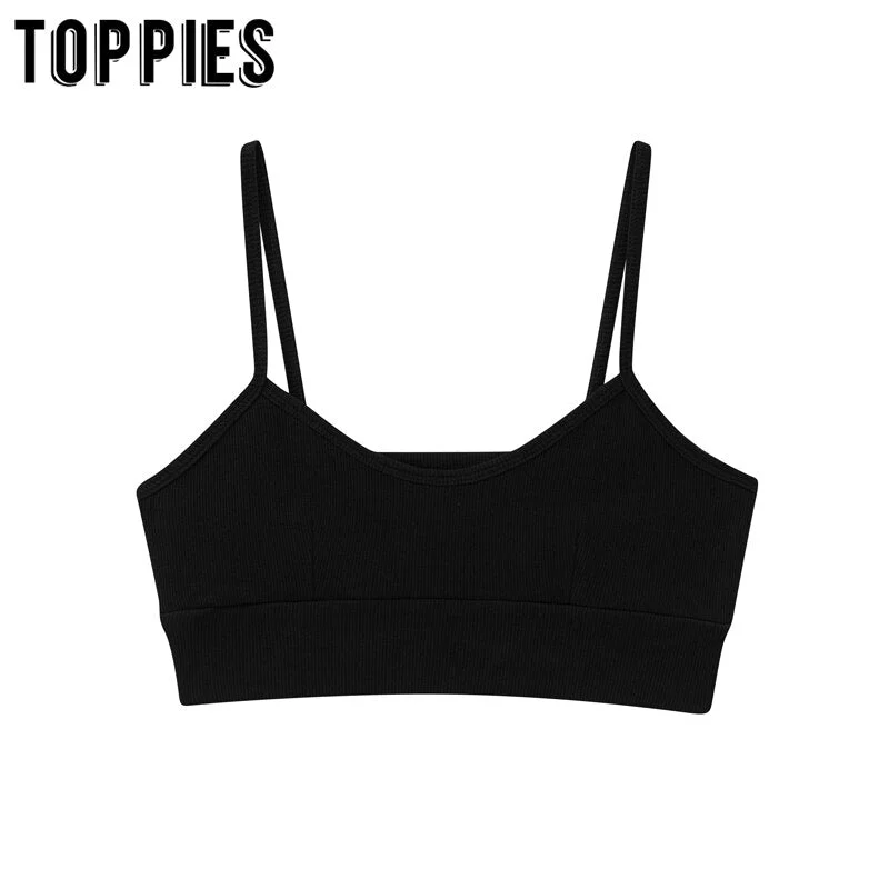 toppies womens cropped tops stretch camisoles casual ladies sports tops tees solid color