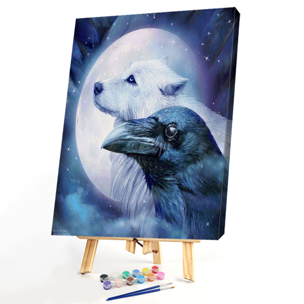 

40*50CM Paint By Numbers-Wolf Eagle, 501 Original