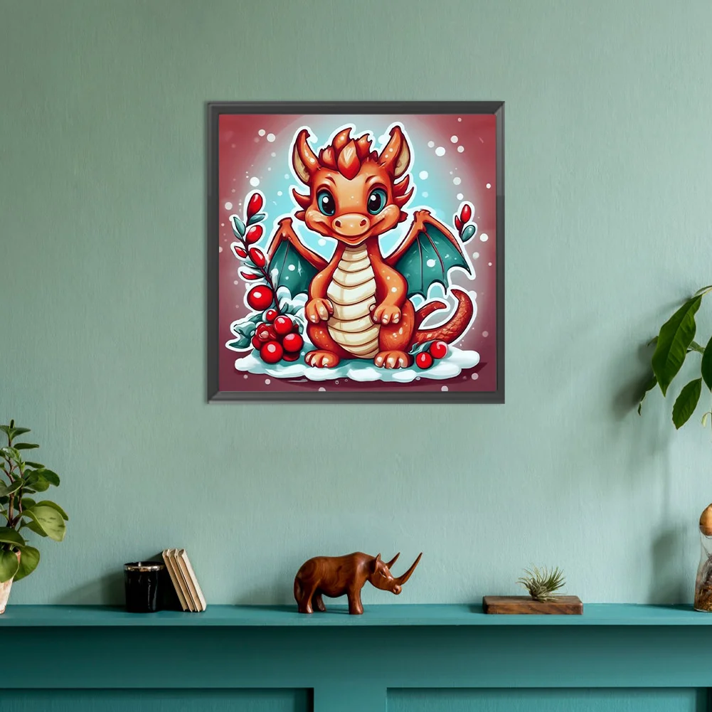 Full Round Diamond Painting 30*30cm - Little Dragon