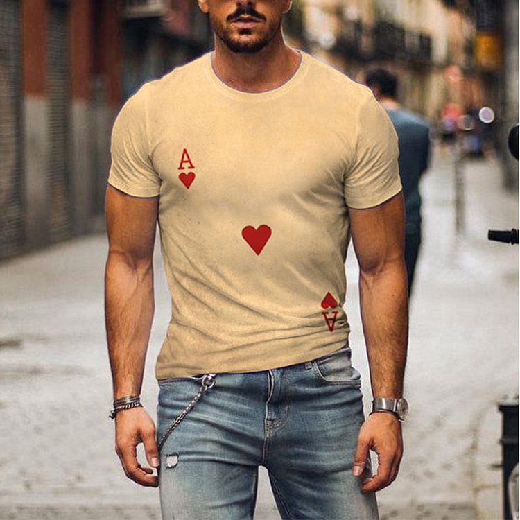 BrosWear Playing Card A Fashion Short Sleeve T-Shirt