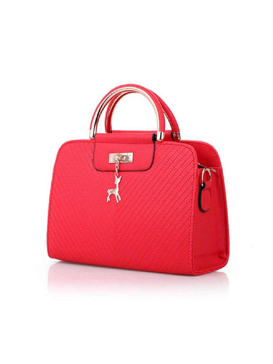 Fashion Handbag Leather Large Capacity Deer Decor Top-handle Hand Bag