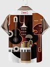 Keyboard & Musical Instrument Printing Men's Short Sleeve Shirt