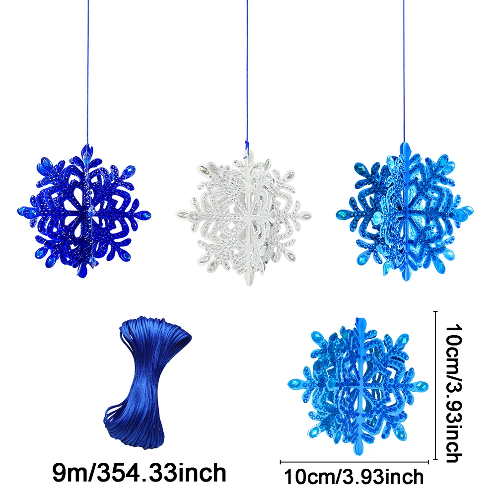 5D DIY PET Special Shaped Snowflake Diamond Art Hanging Decorations for Beginner