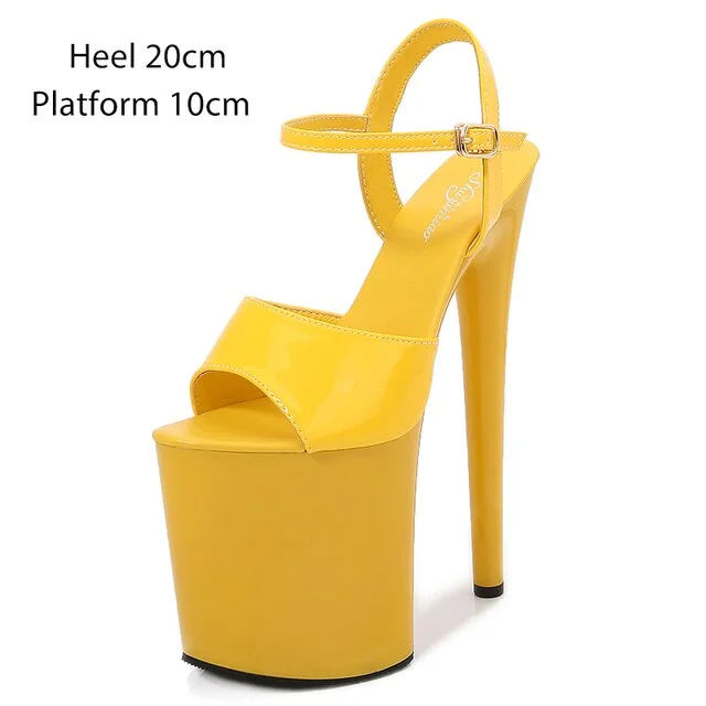 Qengg 2021 Model Shoes Women Sexy Catwalk Shoes Sandals 9 13 15 17 20 CM High Heels Platform Sandals Girls Shoe Party Club Drop Sales