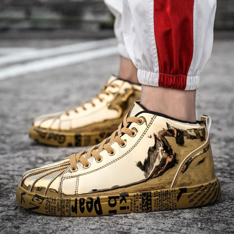 Qengg Fashion Gold Shell Women Luxury Shoes Lovers Women Casual Sneakers High-top Big Size Women Superstar Shoes zapatos de mujer