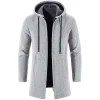 Men's Solid Color All-match Fleece Knitted Jacket