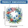 (US Only)Independence Day Wreath 5D DIY Diamond Painting Dots Pendant for Window Wall