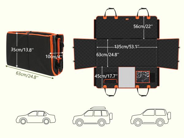Product Introduction of 【TikTokShopBacktoSchool】Upgraded Back Seat Extender for Dogs with Impact Foam, Dog Car Seat Cover with Hard Bottom Holds 400lbs 23