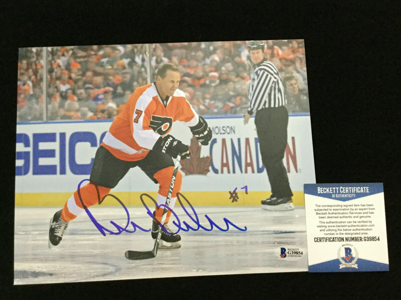 Bill Barber signed Philadelphia Flyers 8x10 Photo Poster painting BAS