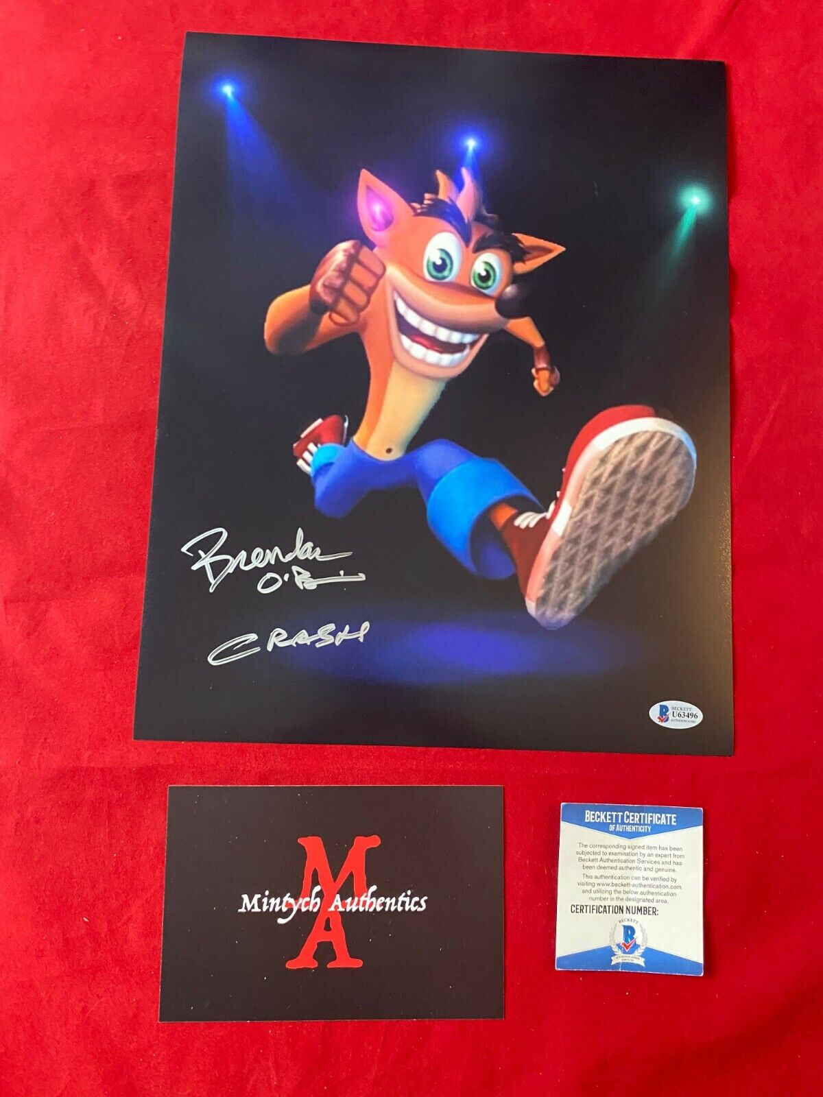 BRENDAN O'BRIEN AUTOGRAPHED SIGNED 11x14 Photo Poster painting! CRASH BANDICOOT! BECKETT COA!