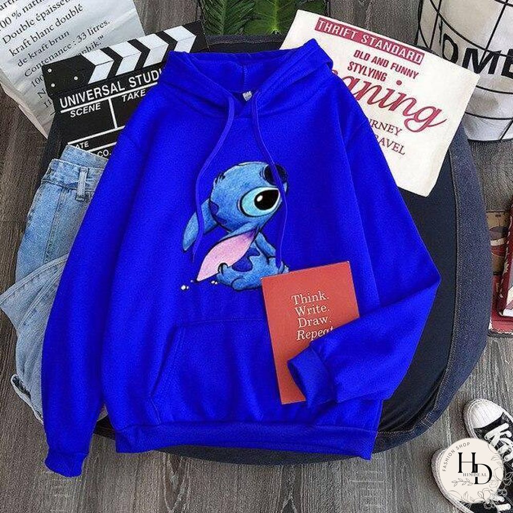 New Hoodie Sweatshirt Women Oversized cartoon Stitch Hoodie couple shirt versatile Sweatshirt Winter Long Sleeve Tops Hoodies