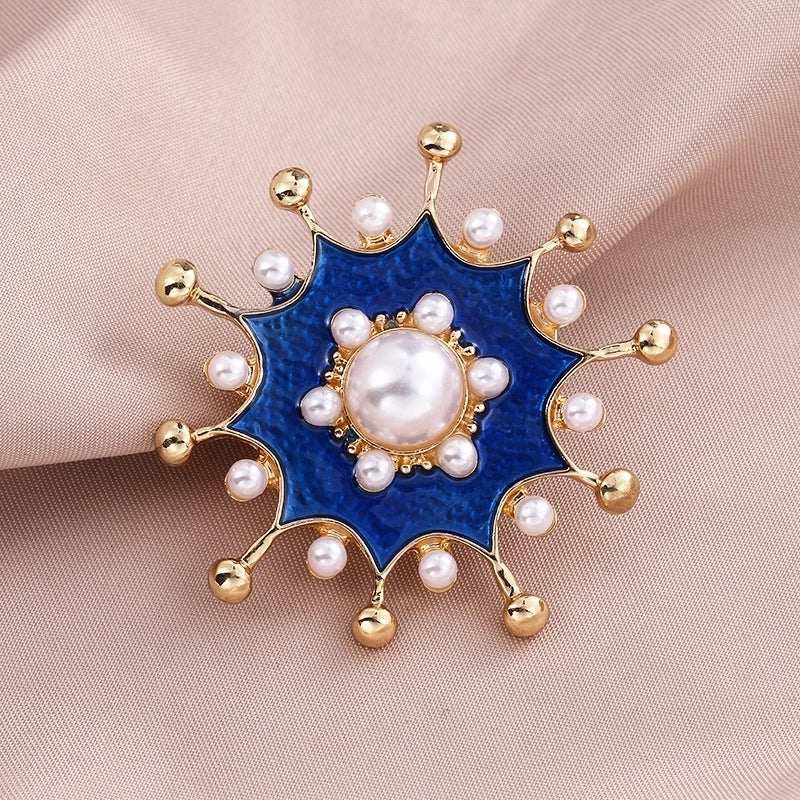 Luxurious Pin Geometric Alloy Inlay Artificial Pearls Rhinestones Women’S Brooches